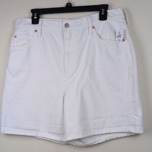 Gap White Cotton Denim Mom Shorts NWT Size 14